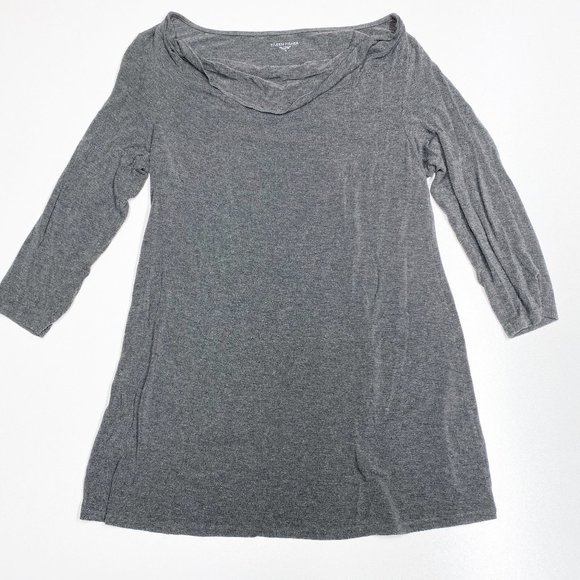 Eileen Fisher Tops - Eileen Fisher Grey Viscose Tunic Cowl Boat Neck S